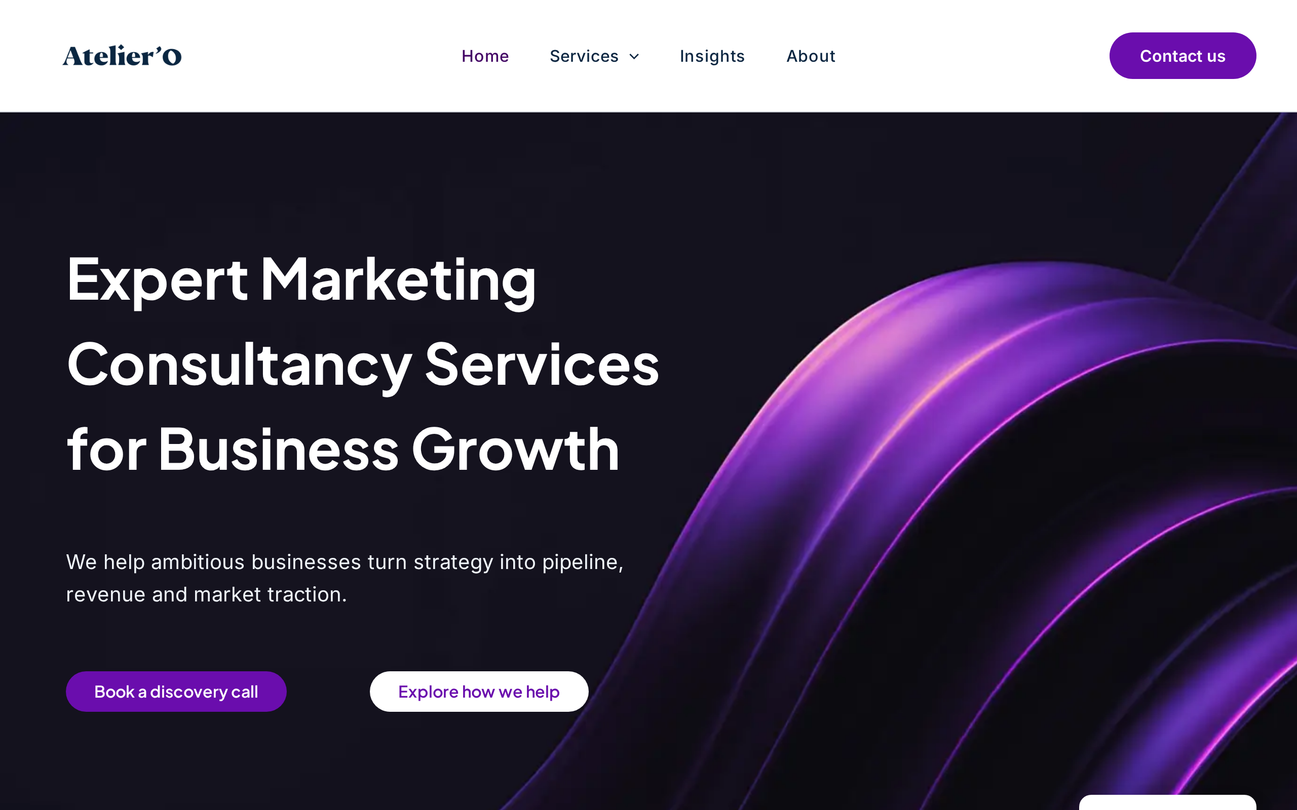 Screenshot of the ateliero.io website